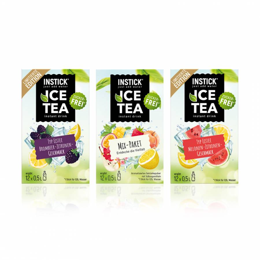 3-er Eistee Bundle - Eistee-Mix-Paket & Eistee Brombeer-Zitrone & Eistee Melone-Zitrone