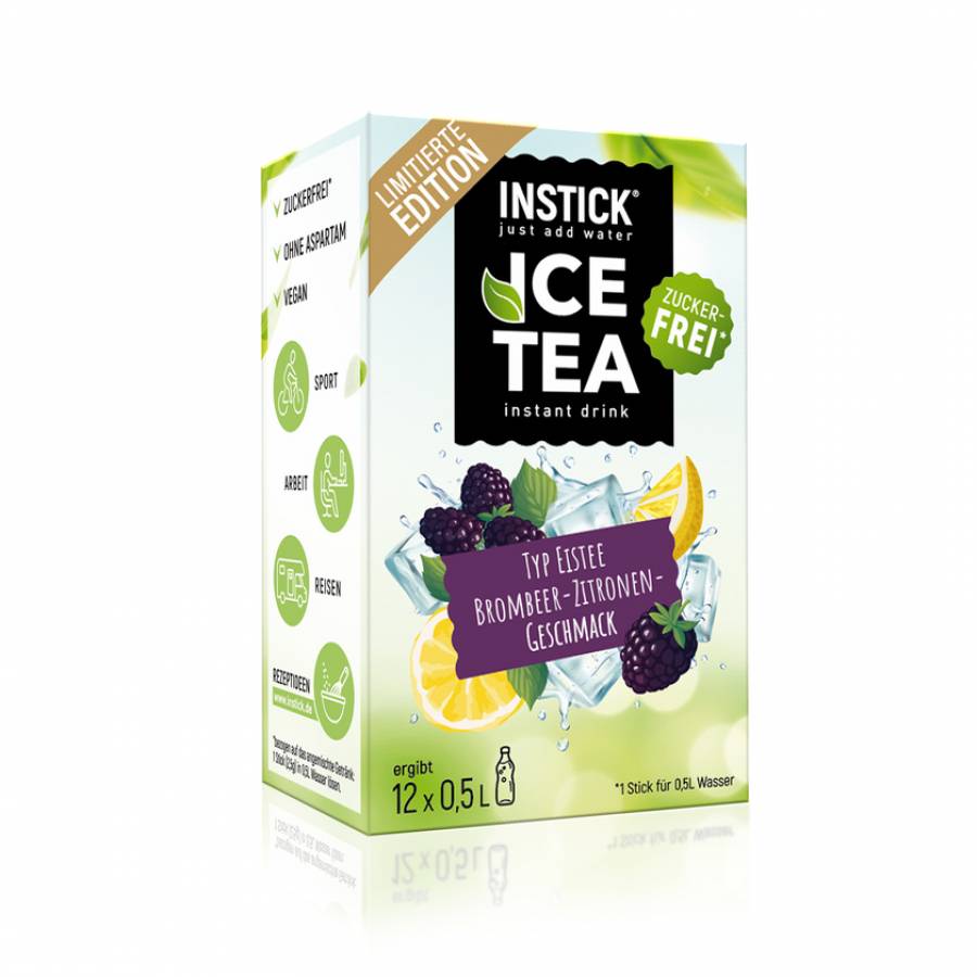 INSTICK Eistee Brombeer-Zitrone (Schwarztee-Extrakt) limitierte Edition f�r 12 x 0,5 L