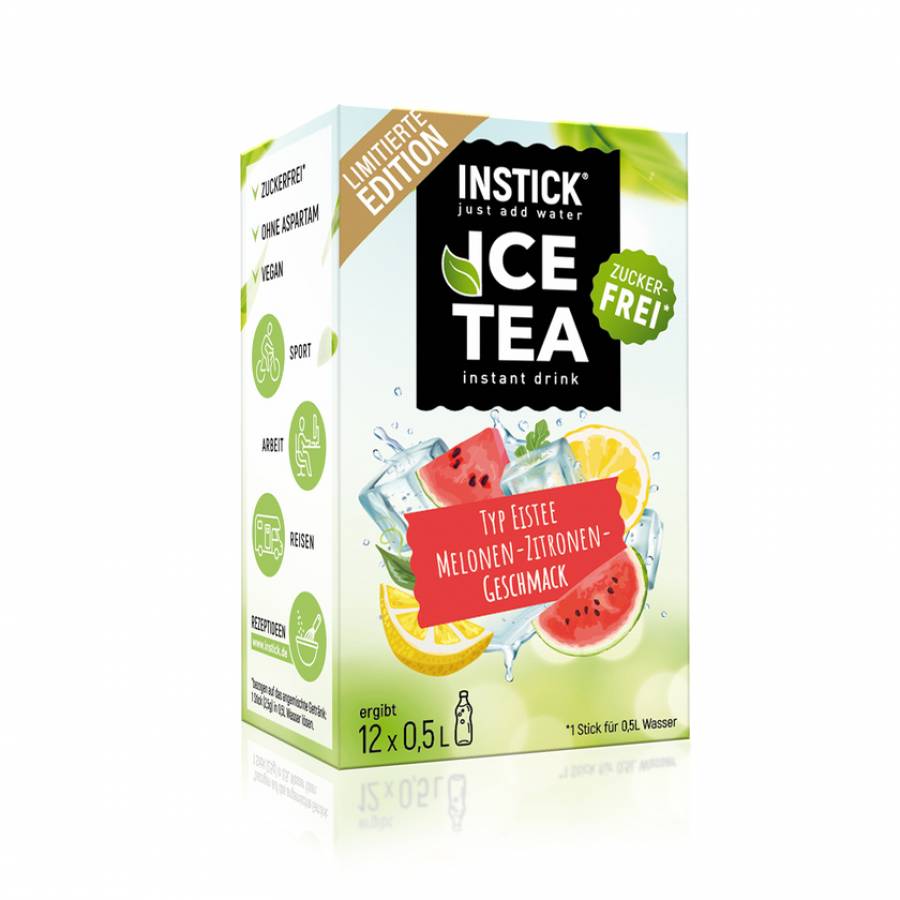 INSTICK Eistee Melone-Zitrone (Schwarztee-Extrakt) limitierte Edition f�r 12 x 0,5 L