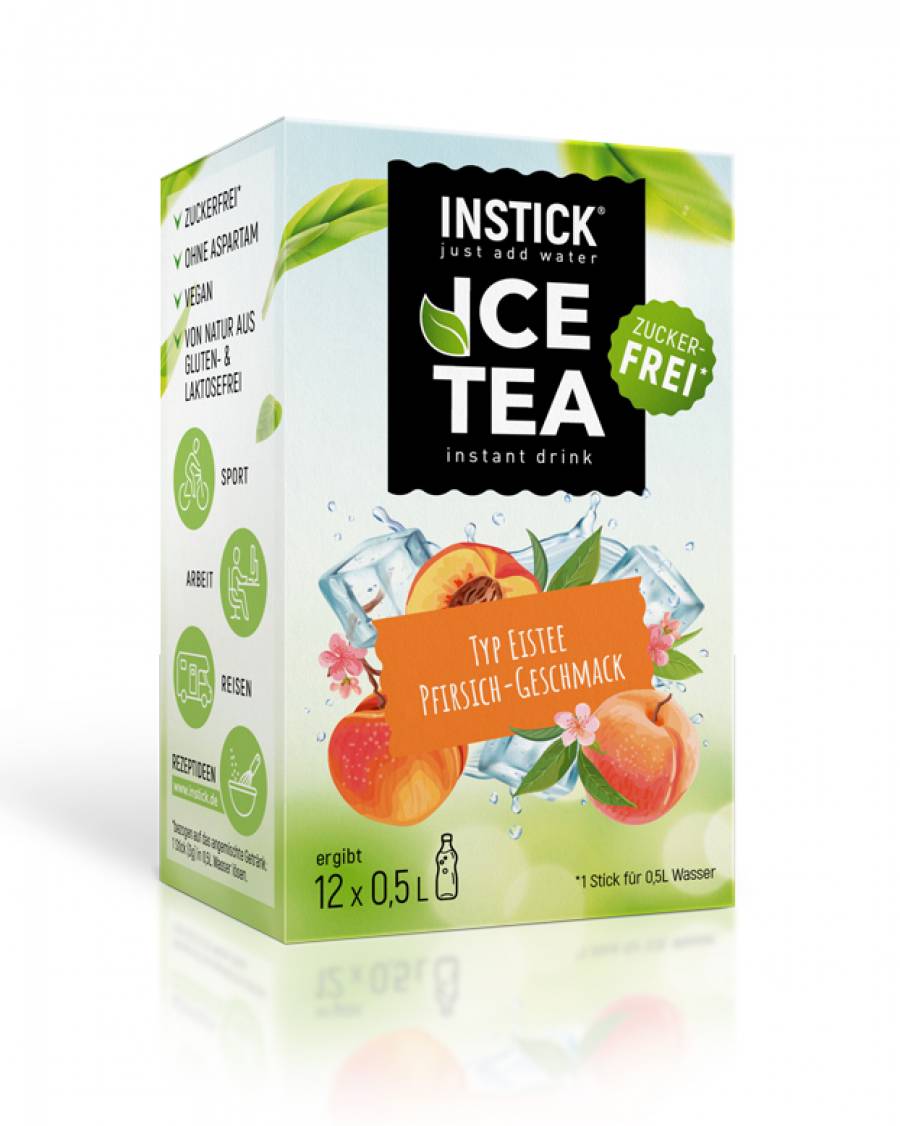 INSTICK Eistee Pfirsich (Schwarztee-Extrakt) f�r 12 x 0,5 L