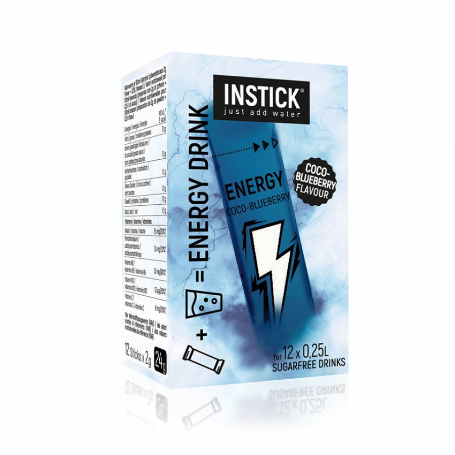 INSTICK Energy Coco-Blueberry für 12 x 0,25 L zuckerfreies Energy Getränk