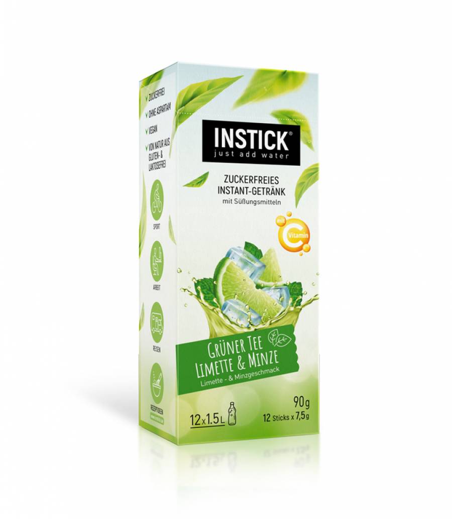 INSTICK Grüner Tee Limette-Minze / Eistee Limette-Minze 12-er Packung (für 12 x 1,5 L)