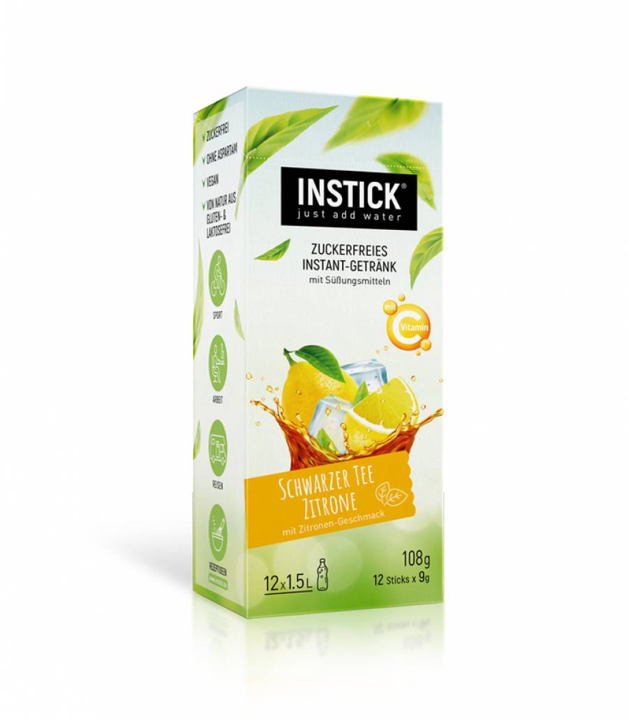 INSTICK Eistee Zitrone (Schwarztee-Extrakt) für 12 x 1,5 L