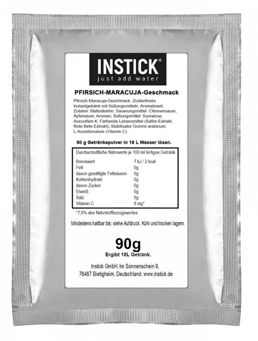 INSTICK Pfirsich-Maracuja 90g Packung (für 18 L)